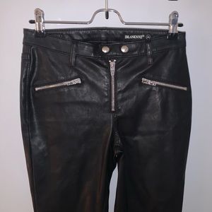 BLANK NYC leather pants with silver zippers